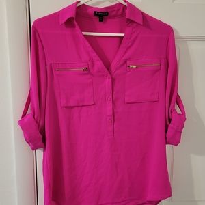 Express Hot Pink Collared Business Shirt Size S